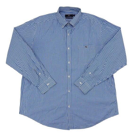 Vineyard Vines Other - Vineyard Vines Classic Fit Tucker Shirt Mens Large Blue Gingham Check Stretch